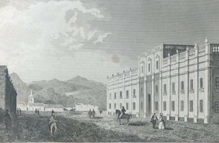 Chile,  Santiago,  Hôtel De La Monnaie.  Antique Print.  1840