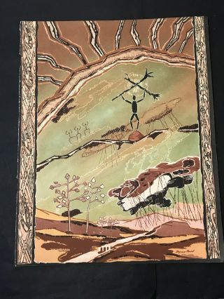 Vintage Print Of The Thunder Man Aboriginal Legend By Byram Mansell 1953