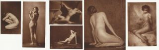 1920s 6 Diff Deco Nude Girl Photogravure Lithographs 147