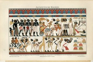 1895 Ancient Egypt Wall Art Painting Antique Chromolithograph Print