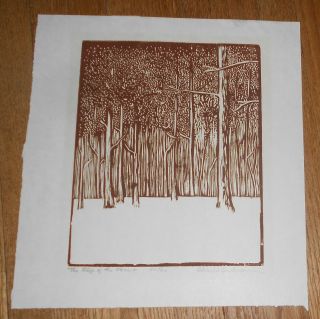 Charles Anderson Pencil Signed Woodblock Print Woodcut Numbered 40/60