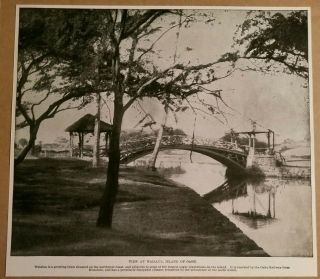1899 View Of Waialua Hawaiian Island Oahu Hawaii And Wooden Bridge Photo Print