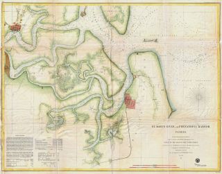 1857 Nautical Survey Chart Coast Map Decor St Mary 