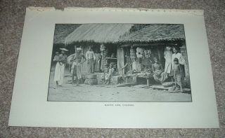 1897 Antique Print NATIVE LIFE COLOMBO India 2