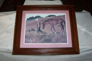 Jim Daly 1979 Headed Home Boy And His Horse Framed Print/lithograph 17.  5 X 20.  5