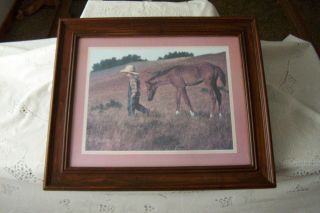 Jim Daly 1979 Headed Home Boy and His Horse Framed Print/Lithograph 17.  5 X 20.  5 2