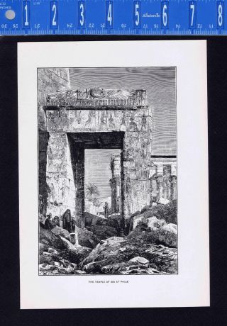 The Temple Of Isis At Philae In Egypt - 1901 Historical Print