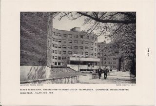 1950s Architect Aalto Print Mit Baker Dorm Institute Of Technology Cambridge Ma