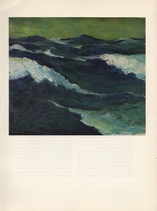 1959 Vintage Emil Nolde " The Sea " Fabulous Ocean Color Offset Lithograph