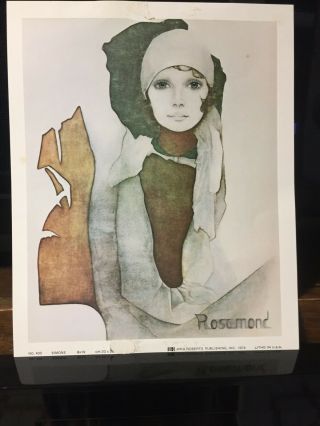 Vintage 1974 Christine Rosamond Lithograph Print 8 X 10 Simone Unframed