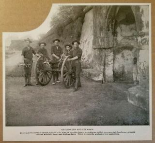 1899 Gatling Gun & Crew Us Army Soldiers Philippines American War Photo Print