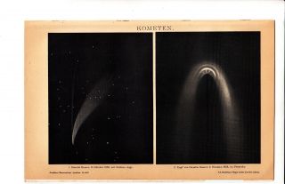 1894 Comet Donati 1858 Astronomy Antique Engraving Print