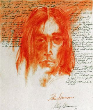 Leroy Neiman Book Print " John Lennon " The Tragic Beatle Singer Musician Lyrcist