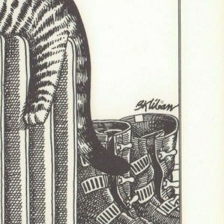 B Kliban Cats CAT ON RADIATOR Vintage Funny Cat Art Print 1981 3