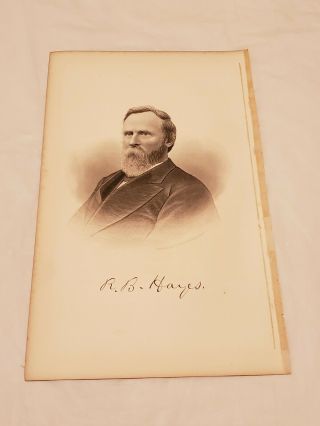 Cr46) Portrait President Rutherford B Hayes 1885 Engraving