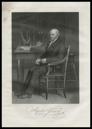 Stephen Girard 1862 American Philanthropist Engraved Antique Portrait Print