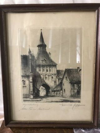 Magnificent Etching Signed And Writing On The Matting Early 1900’s