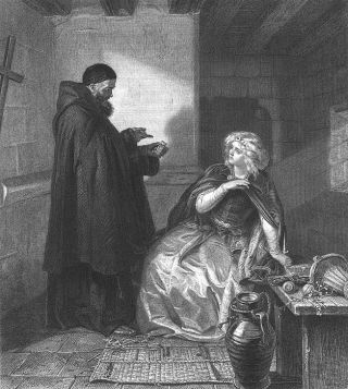 Shakespeare Play Romeo & Juliet Friar Gives Poison 1873 Art Print Engraving