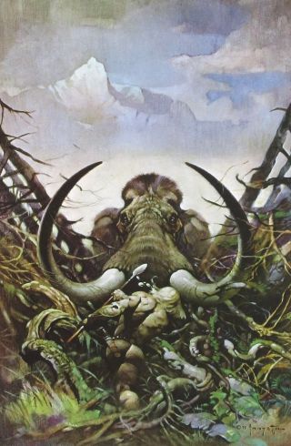 Mammoth Frank Frazetta Vintage Art 1974 Full Color Plate Fantasy Conan Sci - Fi
