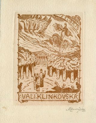 Ex Libris Exlibris Art Deco By Konupek Jan /1883 - 1950/ Czech