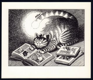 B Kliban Cats Book Light Cat Vintage Funny Cat Art Print