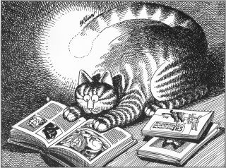 B Kliban Cats BOOK LIGHT CAT vintage funny cat art print 2