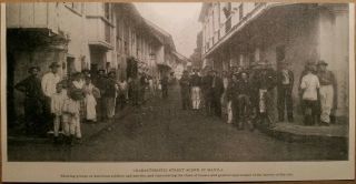 1899 Street Scene In Manila,  Philippines Natives & American Soldiers Photo Print