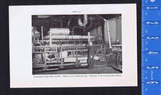 Corning Incandescent Light Bulb Factory & Us Steel Blast Furnace - 1934 Print