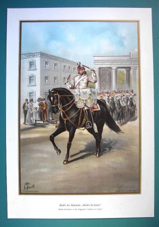 German Army Kettle Drummer Of The Regiment " Gardes Du Corps " - Color Litho Print