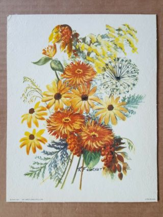Vintage Floral Still Life Print R F Harnett No.  104 8 " X 10 " 104d Shelf Art Deco
