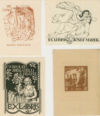 9 Ex Libris Exlibris Art Deco " Girl With Book " By V.  Artists