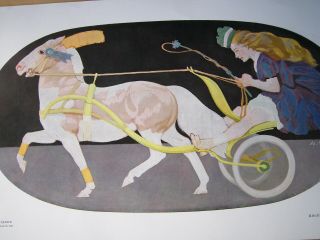 German Art Nouveau: Jugend - Art - Print Number 3732.  Adolf MÜnzer - Pony - Gespann