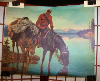 Four By A.  Friberg: Vintage Color Prints Of Canadian Mounties Rcmp