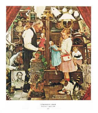 Norman Rockwell Print " Curiosity Shop " 11x15 " April Fools 