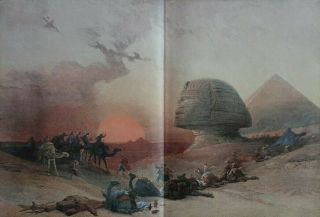 The Sphinx And The Pyramid Of Cheops.  Antique Print.  1899