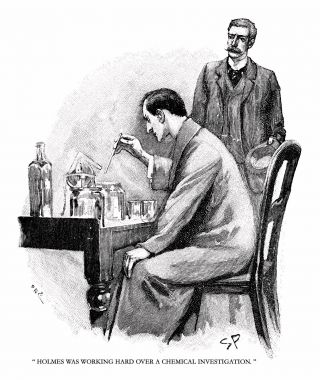 Sherlock Holmes In The Adventure Of The Naval Treaty Drawn By Sidney Paget