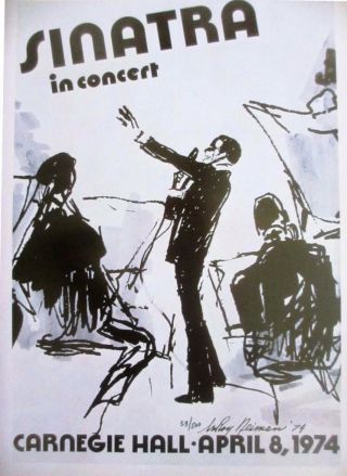 Leroy Neiman Le Numbered Bookplate " Sinatra N Concert " Crooner Carnegie Hall Art
