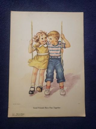 Vintage Color Lithograph Print No.  9 From Judson Graded Series By: Wireman