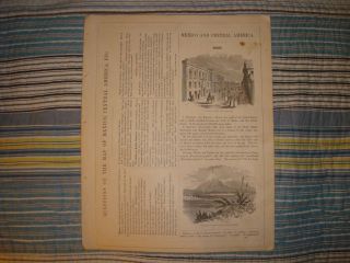 1875 Antique Mexico & City Volcano Pyramid Print Nr