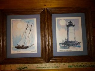 R.  E.  Kennedy 2 Prints Edgerton Lighthouse Martha 