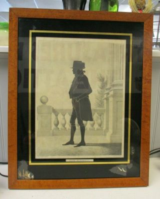 W.  B.  Kellogg Framed Silhouette Print Of Us Supreme Court Justice John Marshall