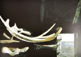 Vintage Art Andrew Wyeth Whale 1983 Two Masters 1986 Bones Ocean Sailboat Ship