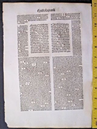 Incunabula,  Latin Bible Lf,  Paul ' s 1st Epistle Corinthians,  Chapt.  14,  Koberger,  1487 2