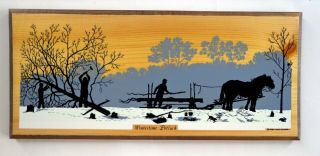 1984 Country Art " Winter Potluck " By Harvey Bernard.  Size Abt.  16.  25 " X 7.  25