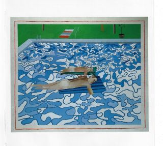 Id Hockney Book Print Two Young Men On Rafts Swimming Pool Nude Rear View L.  A.