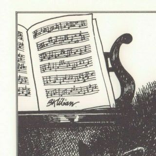 B Kliban Cats CAT ON PIANO Vintage Funny Cat Art Print 1981 3