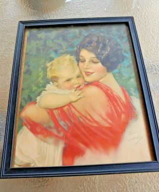 Vintage Mother & Baby Litho Print 1900 - 49 By Earl Christy Just