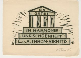 Ex Libris Exlibris Art Deco By Thron Ludwig/germany