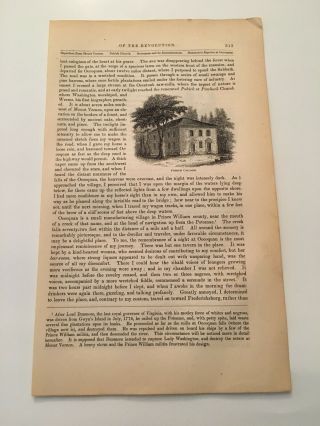 K31) Pohick Church Fairfax County Virginia American Revolution 1860 Engraving