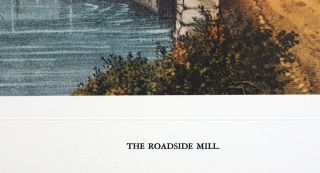 Vintage 1970 ' s Currier and Ives The Roadside Mill Print 3